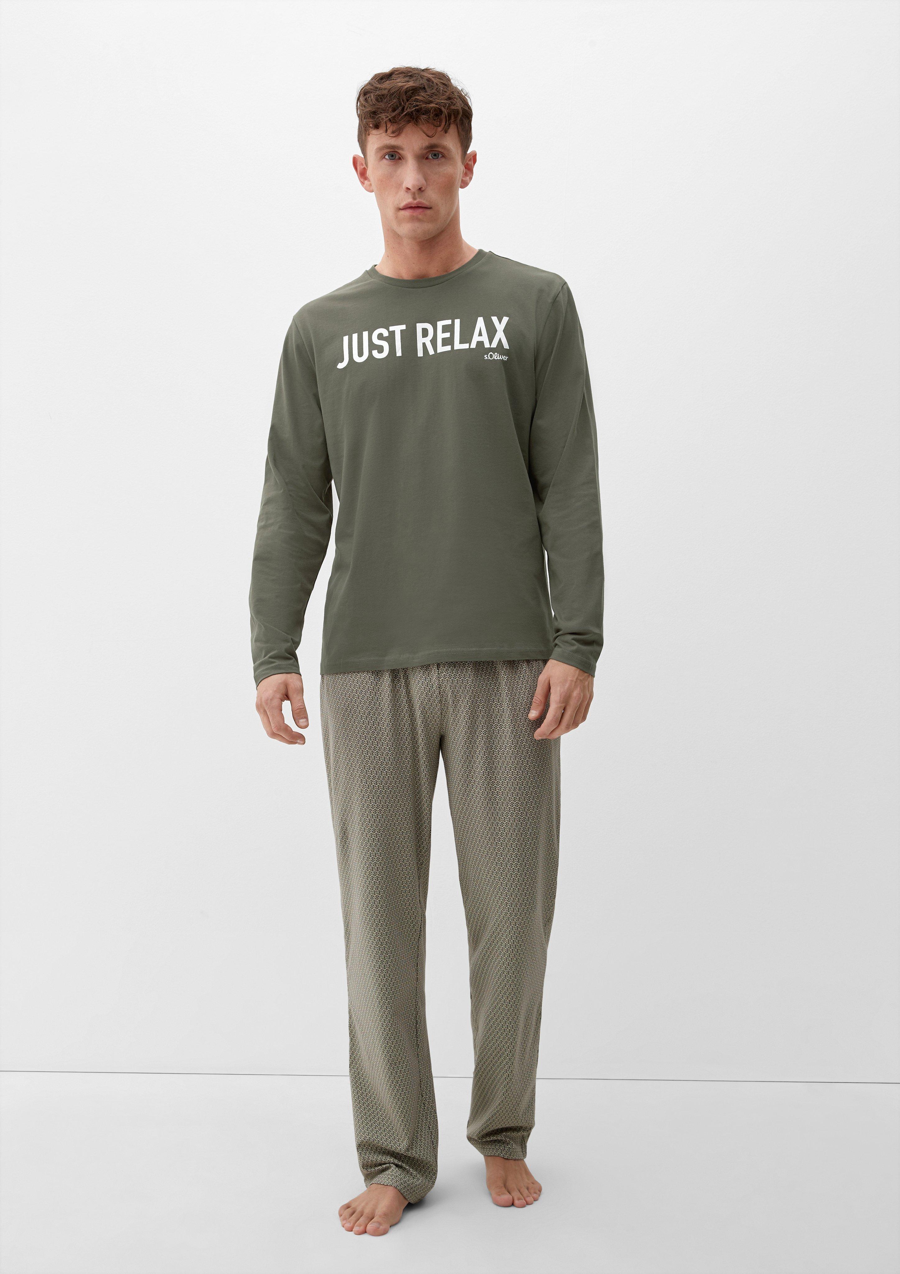 Pyjama-Shirt mit Schriftprint  6008389-7800