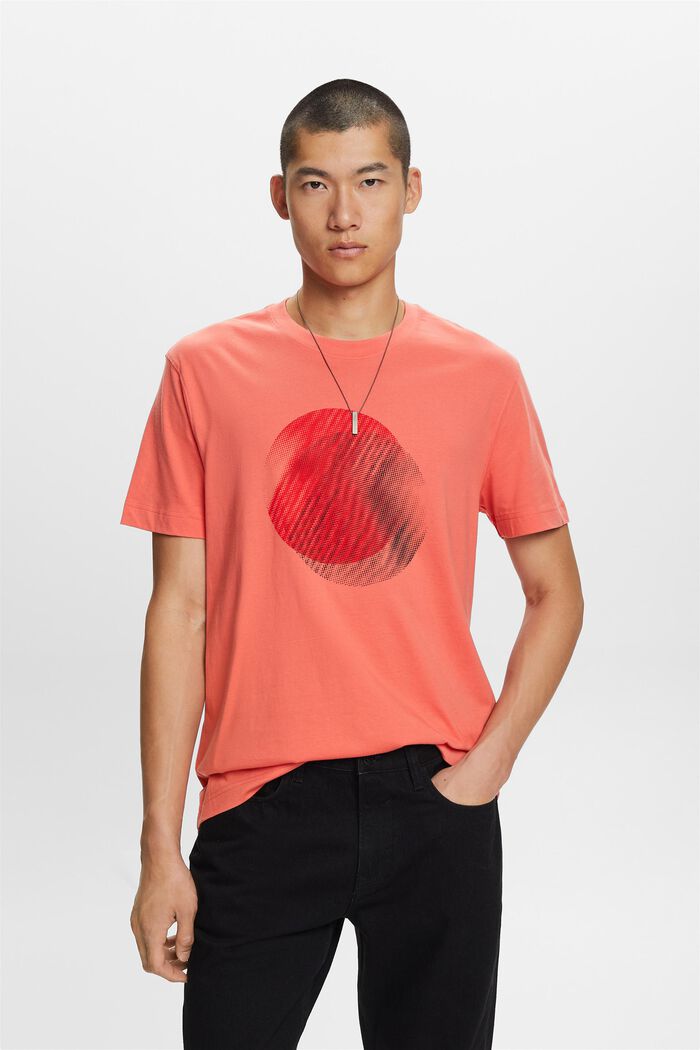 T-Shirt mit Print vorne, 100 % Baumwolle
