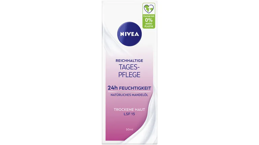 NIVEA Reichhaltige Tagespflege 24h Feuchtigkeit Trockene Haut LSF15 50 ml