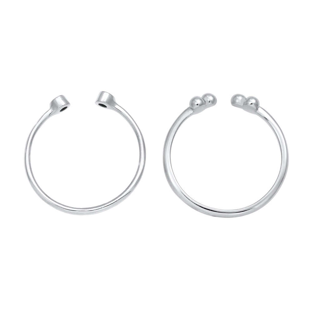 Elli Elli Bague Femmes Design Boule Set ouvert avec cristaux en argent sterling 925 Bague