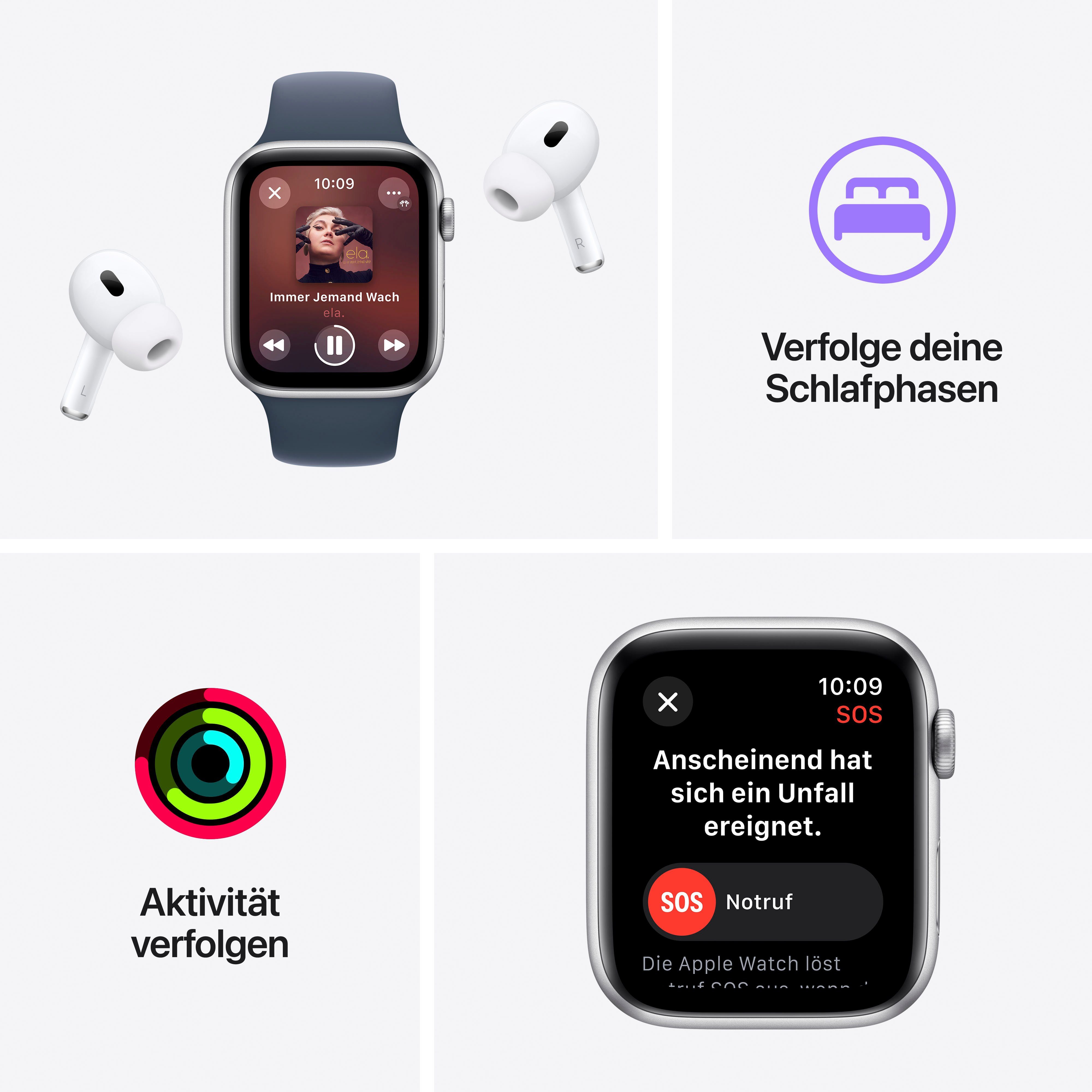 Apple Watch SE GPS 40mm Smartwatch (4 cm/1,57 Zoll, Watch OS 10), Sport Loop