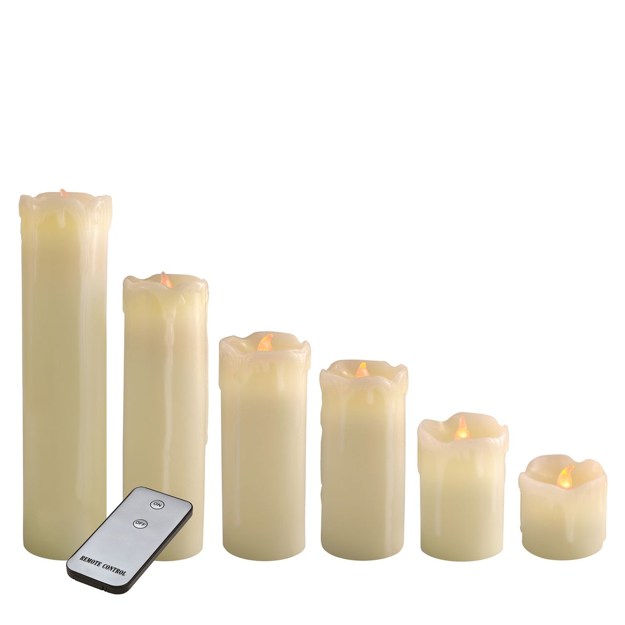 X4-Life X4-LIFE LED Echtwachskerzen mit Wachstropfen 6er Set inkl. Fernbedienung