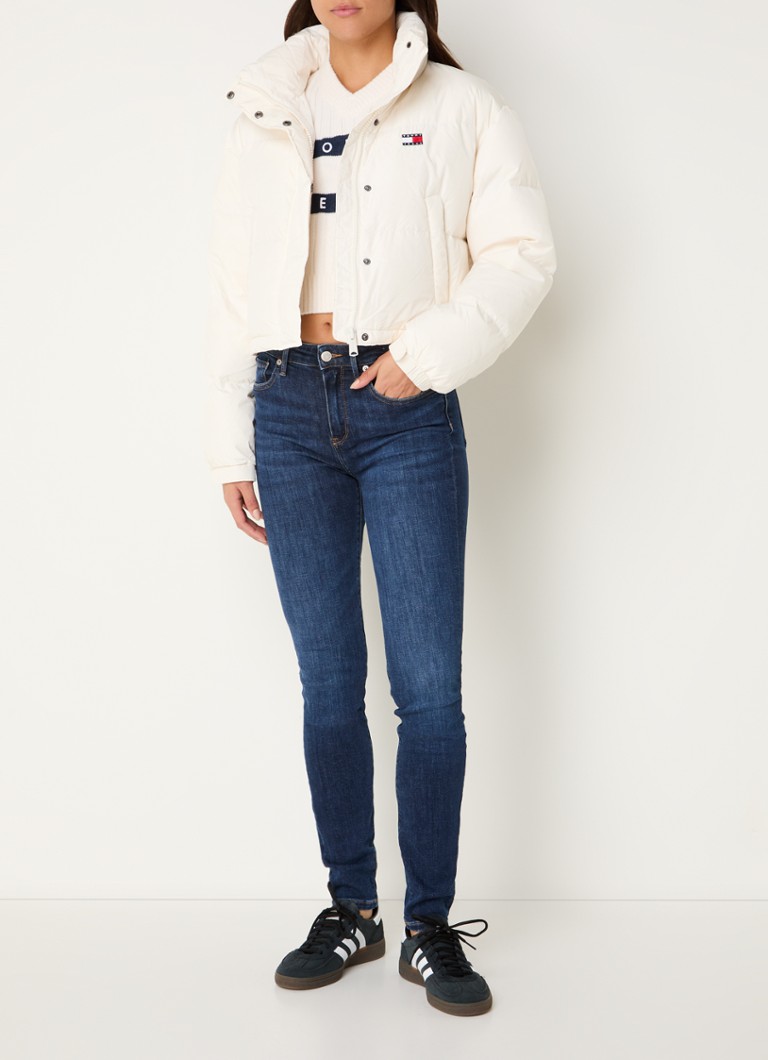 Pikowana kurtka puchowa Tommy Hilfiger z nadrukowanym logo
