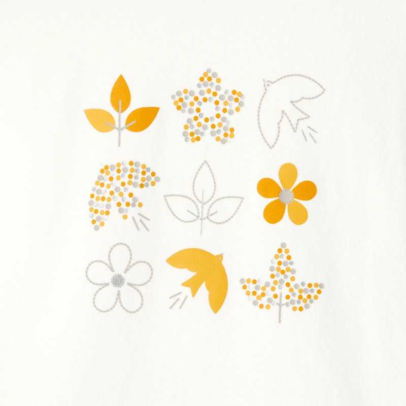 T-shirt manches longues à motifs jaune fille