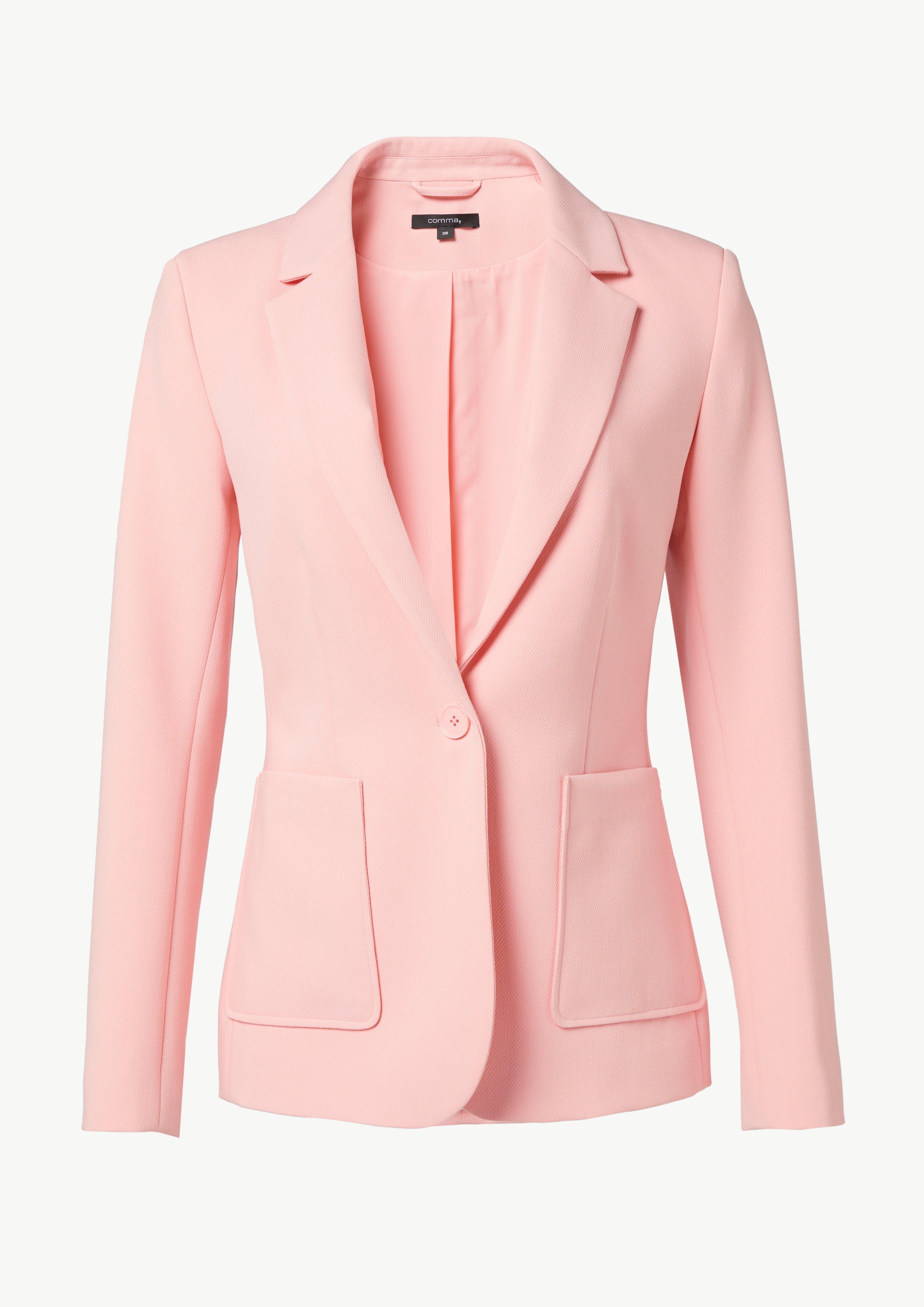 Blazer mit Herringbone-Muster - rosa