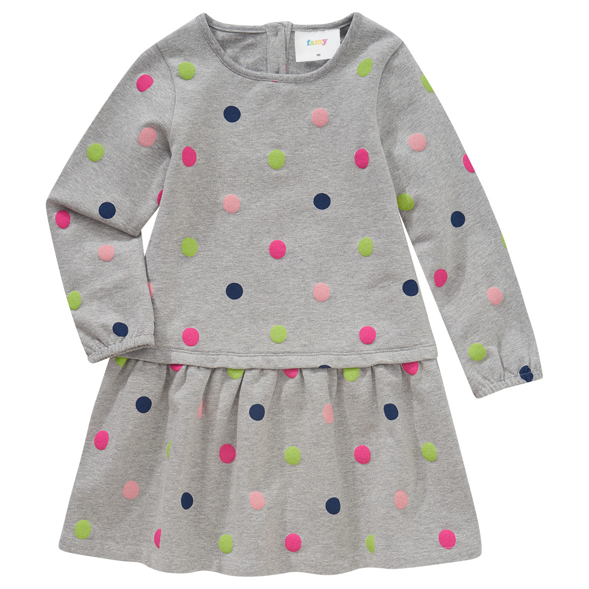 Mädchen Sweatkleid mit Punkten allover