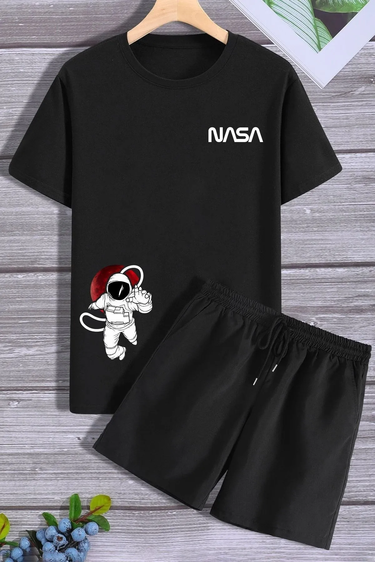 trendypassion  NASA-Shorts-T-Shirt-Trainingsanzug-Set