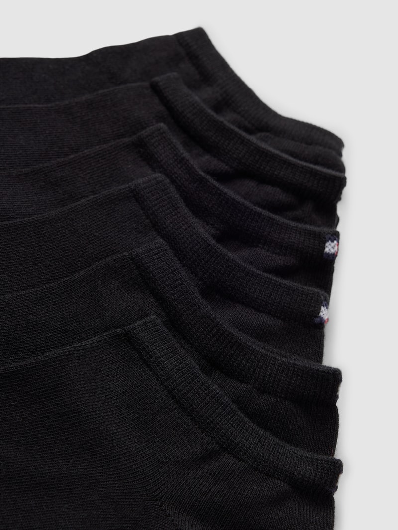 Sneakersocken mit Label-Details im 6er-Pack in schwarz