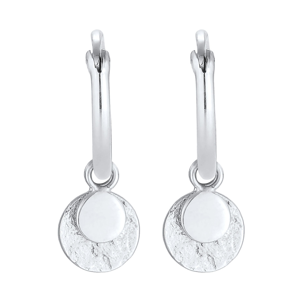 Elli Elli Boucles d'Oreilles Dames Creoles Plate Vintage Trend Blogger en argent sterl Boucles d'oreilles