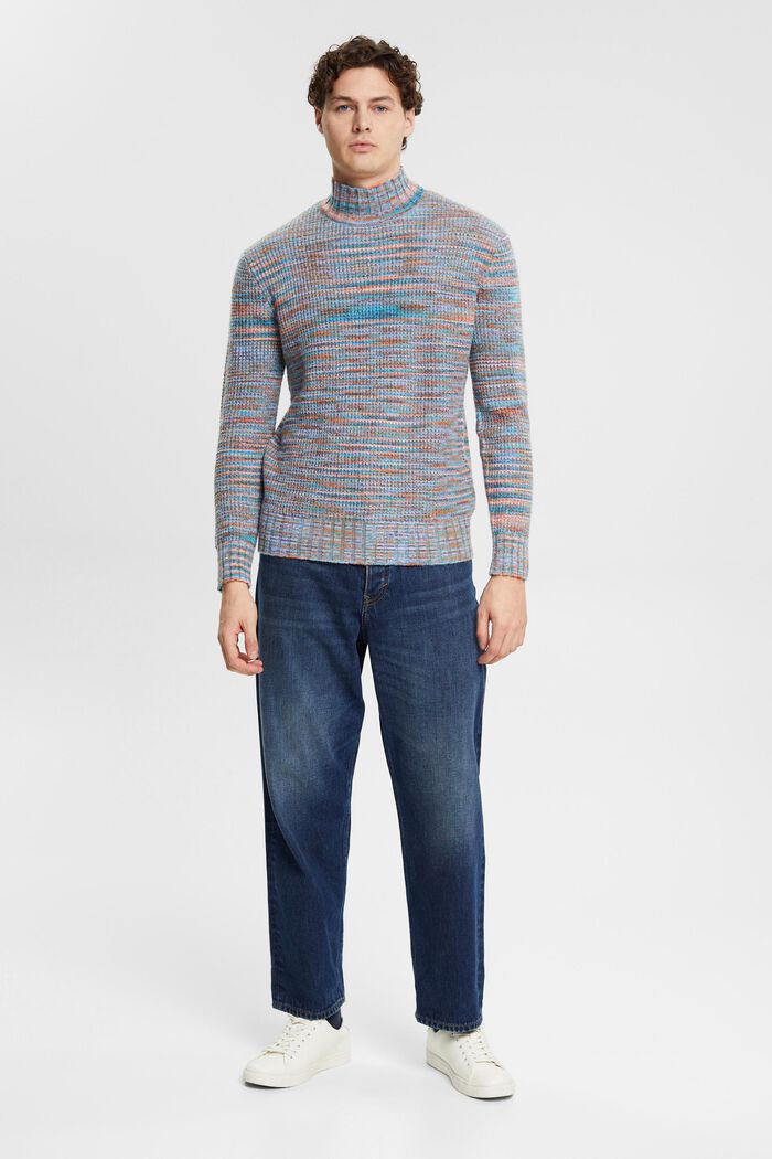 Mehrfarbiger Rollkragenpullover