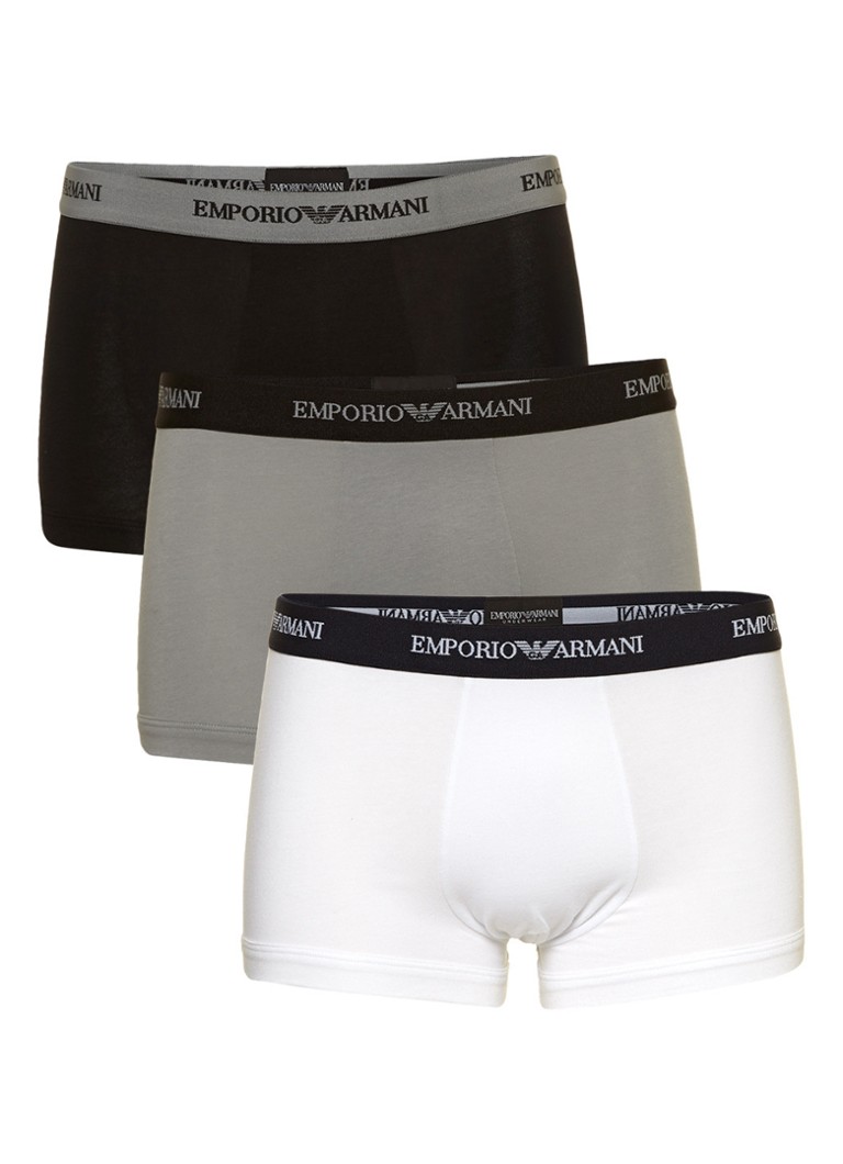 Boxers Emporio Armani Trunk unis, lot de 3