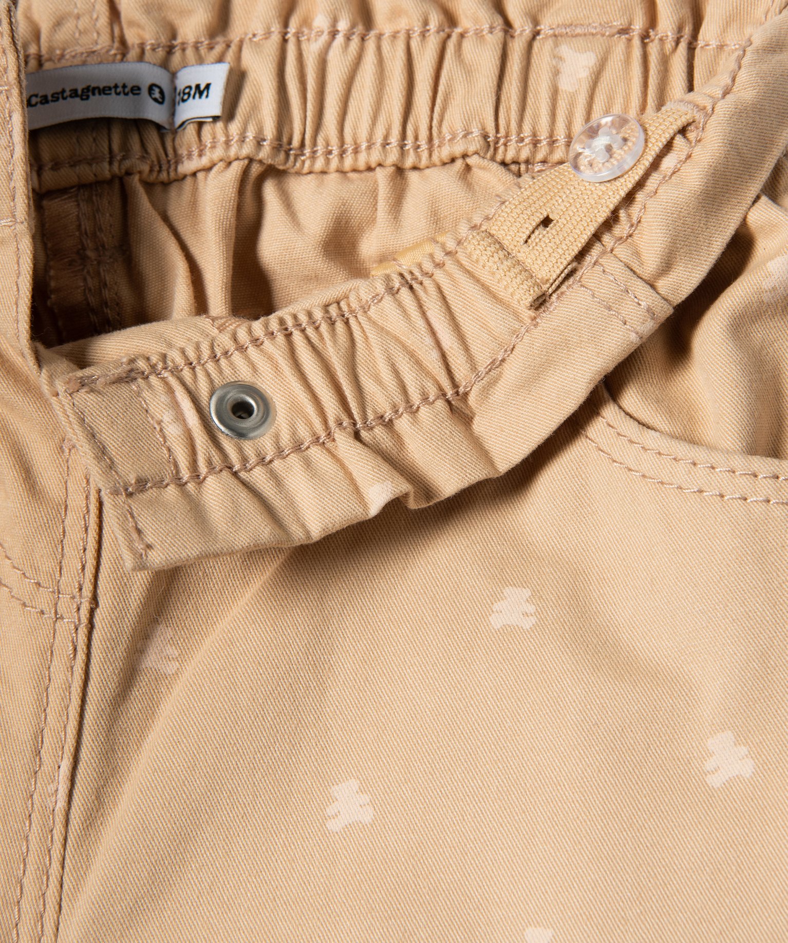 Pantalon bébé fille coupe carotte avec motif et ceinture t... ecru | GEMO