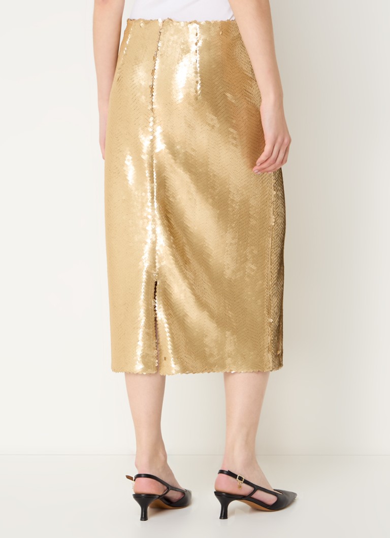 Expresso  Midi rok met pailletten en split