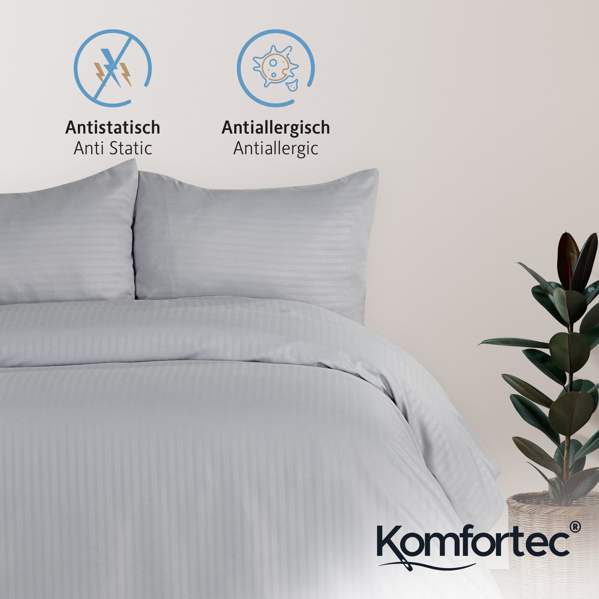 Bettwäsche Deluxe, 2&3 Teilig, 140x200 cm, 155x220 cm, 200x200 cm oder 220x240 cm, Komfortec, 100 % Mikrofaser (120 g/m), 2 teilig, Bettwäsche-Sets 140x200 cm mit Reißverschluss, Weich und Bügelfrei