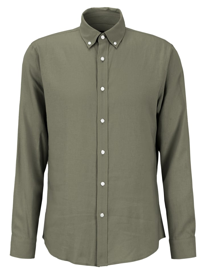 Steffen Klein Leinenhemd Tailored Fit in khaki günstig kaufen