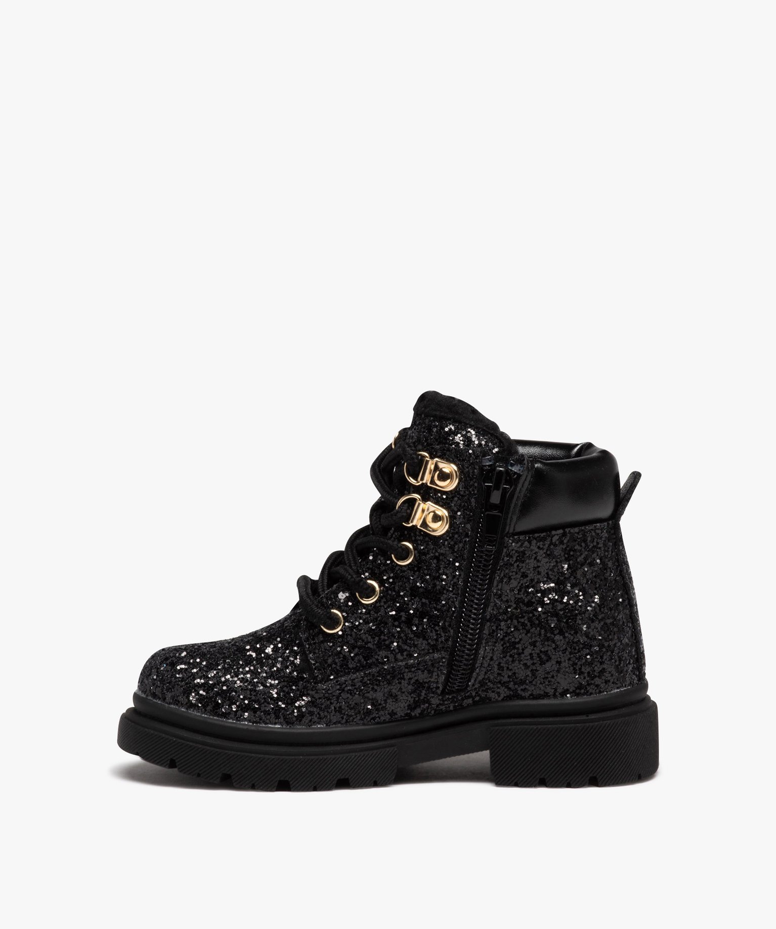 Boots fille à paillettes doublure chaude noir | GEMO