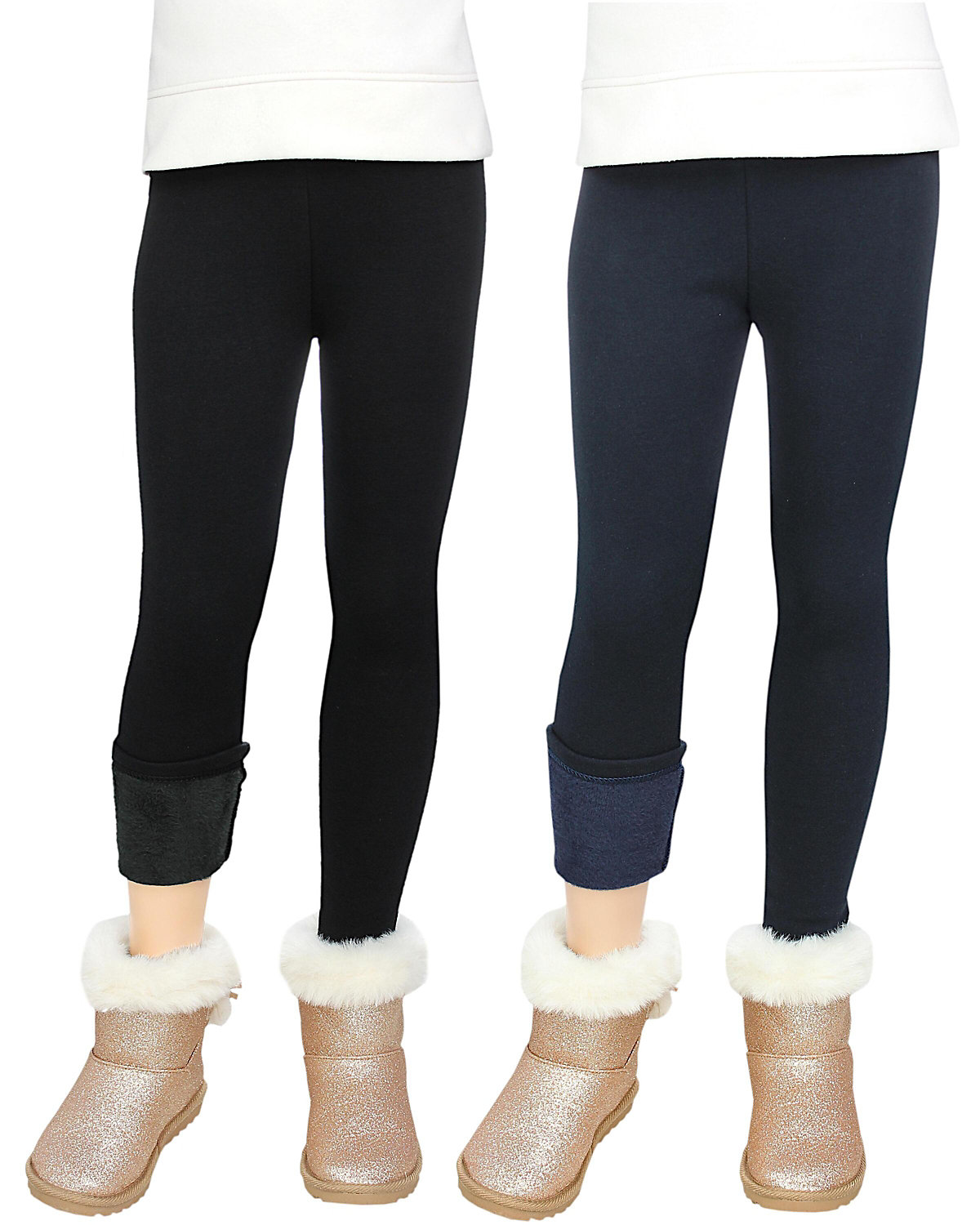 Mädchen Winter Leggings 2er PACK Gefüttert für Mädchen