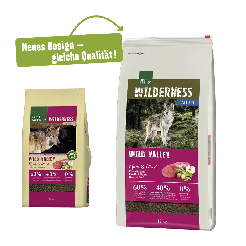 REAL NATURE Hundetrockenfutter REAL NATURE WILDERNESS Wild Valley Pferd & Rind 12 kg