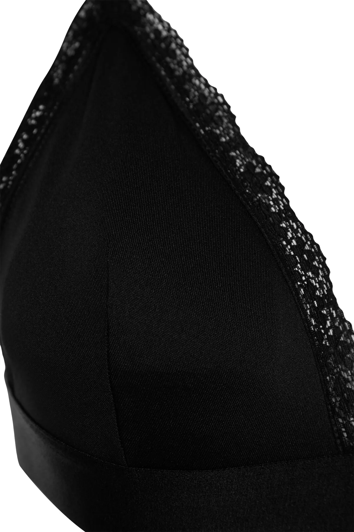 Trendyol Collection  Schwarzer Strick-Bralette-BH mit Spitzendetail aus Polyamid und überzogenen Seilträgern THMAW24SU00011