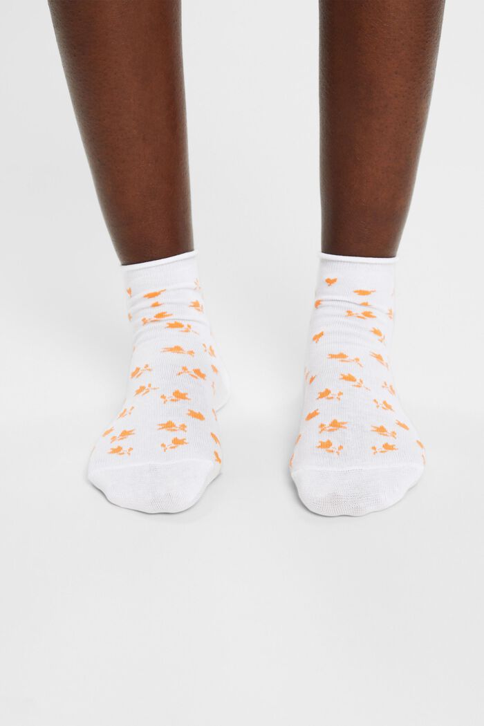 2er-Pack kurze Socken mit Blumenmuster