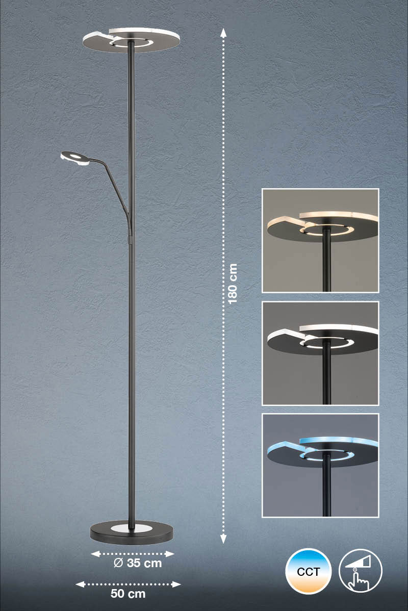 Fischer & HonselLED-Stehleuchte 2flg