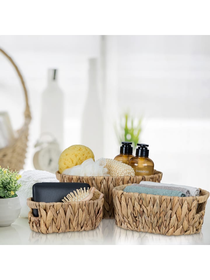 relaxdays 3tlg. Aufbewahrungskorb Set in Natur günstig kaufen onesize