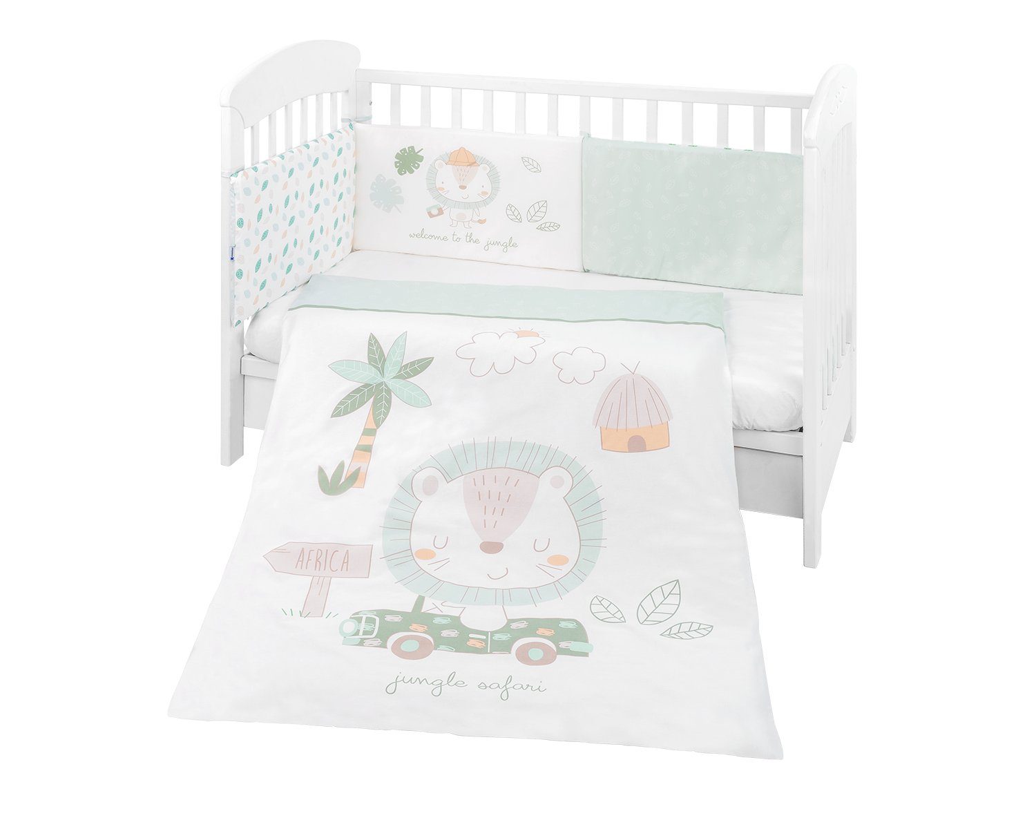 Babybettwäsche Bettwäsche 4-teilig Decke, Kikkaboo, Baumwolle, 4 teilig, 135 x 95 cm Bezug Nestchen Bett 120 x 60 cm