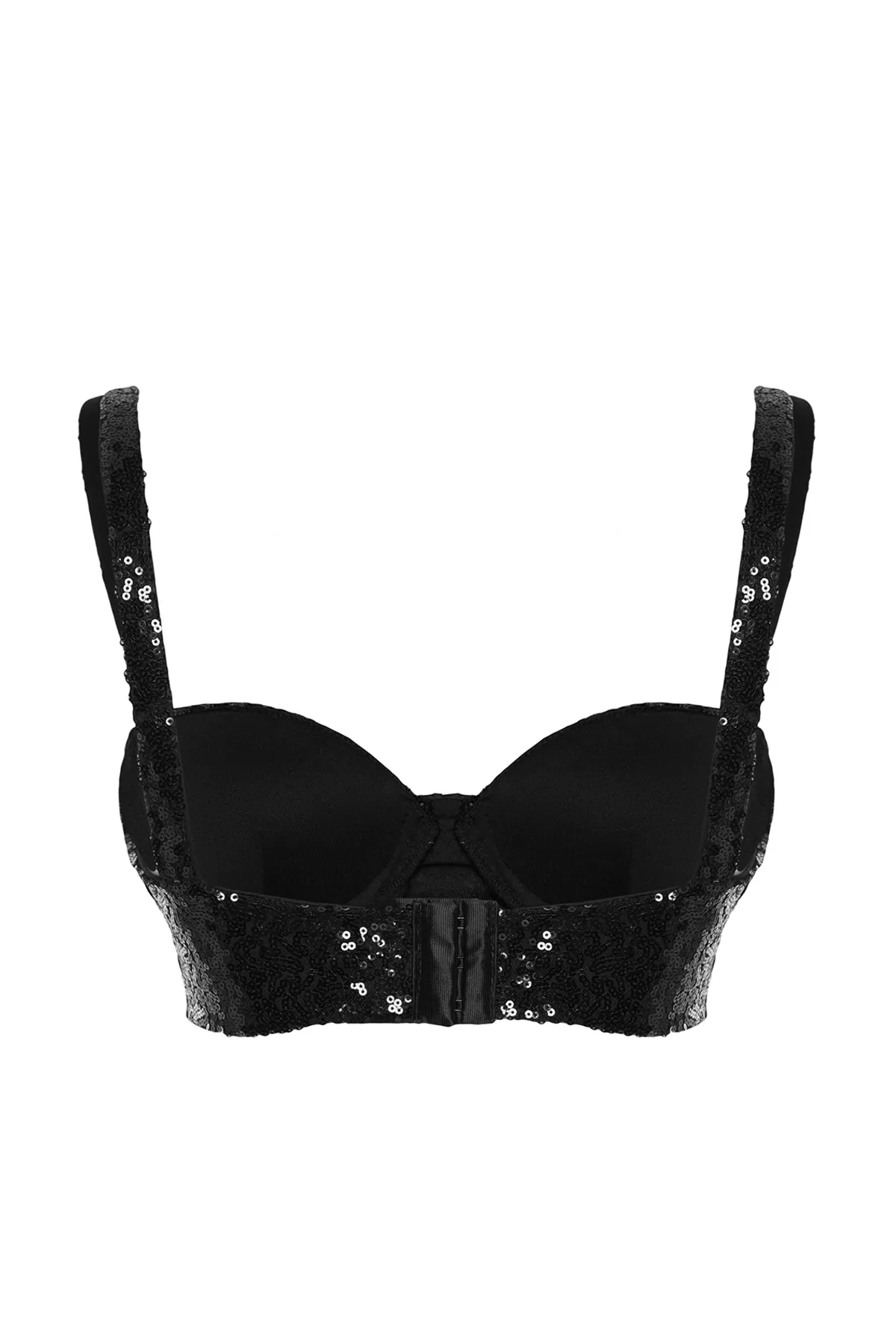 Trendyol Collection  Schwarzes Crop-Bustier mit Pailletten TPRAW24BS00010