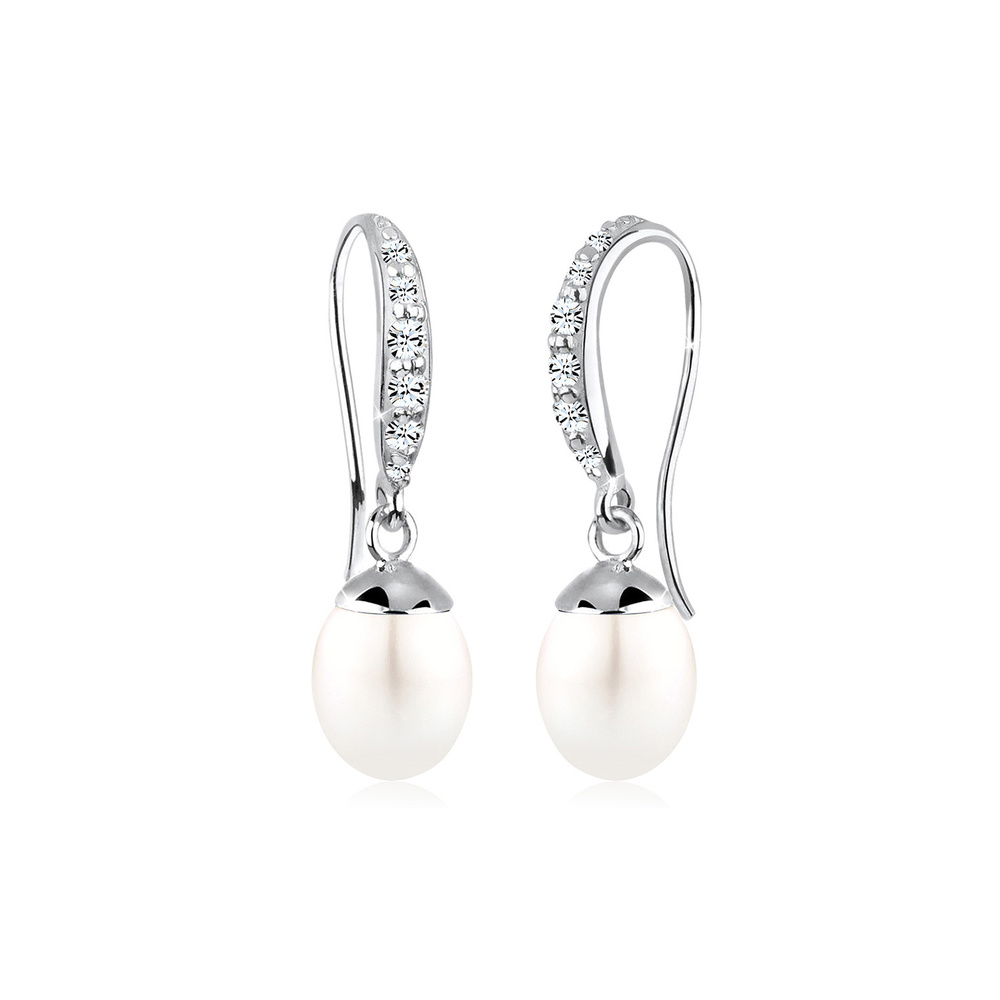 Elli Elli Boucles d'Oreilles Süwasserzuchtperlen Kristalle Silber Boucles d'oreilles