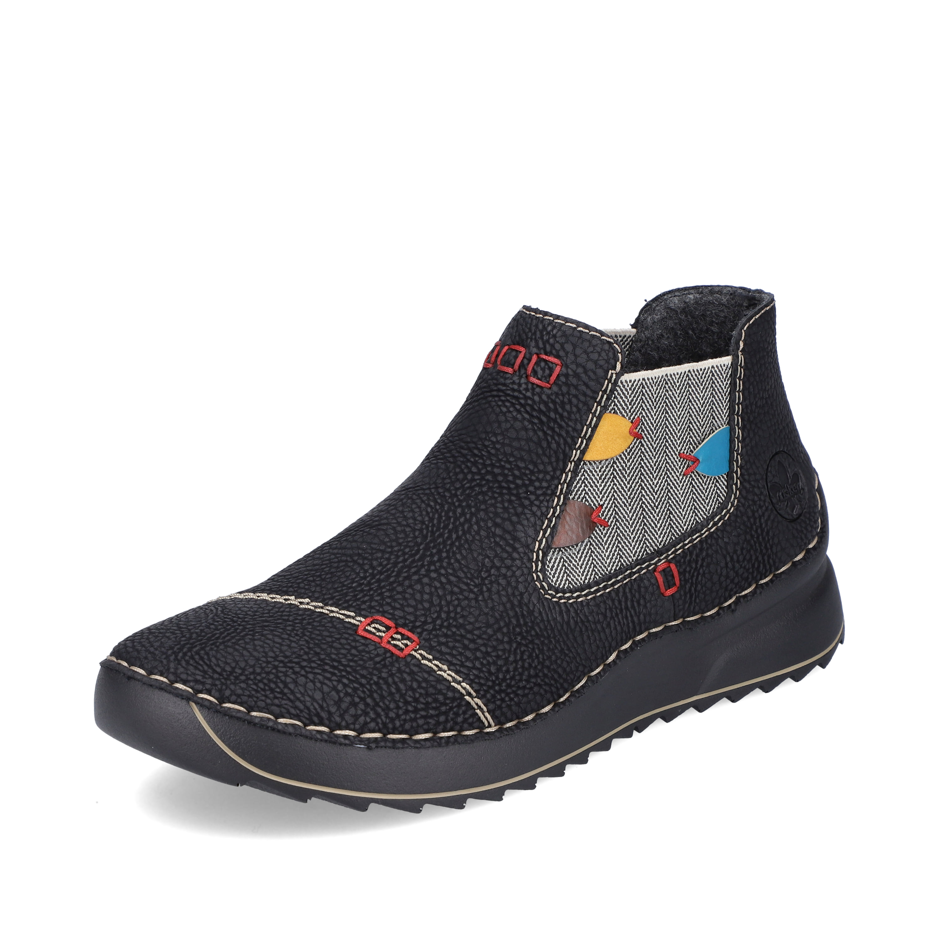 Rieker Damen Chelsea Boots asphaltschwarz-multi