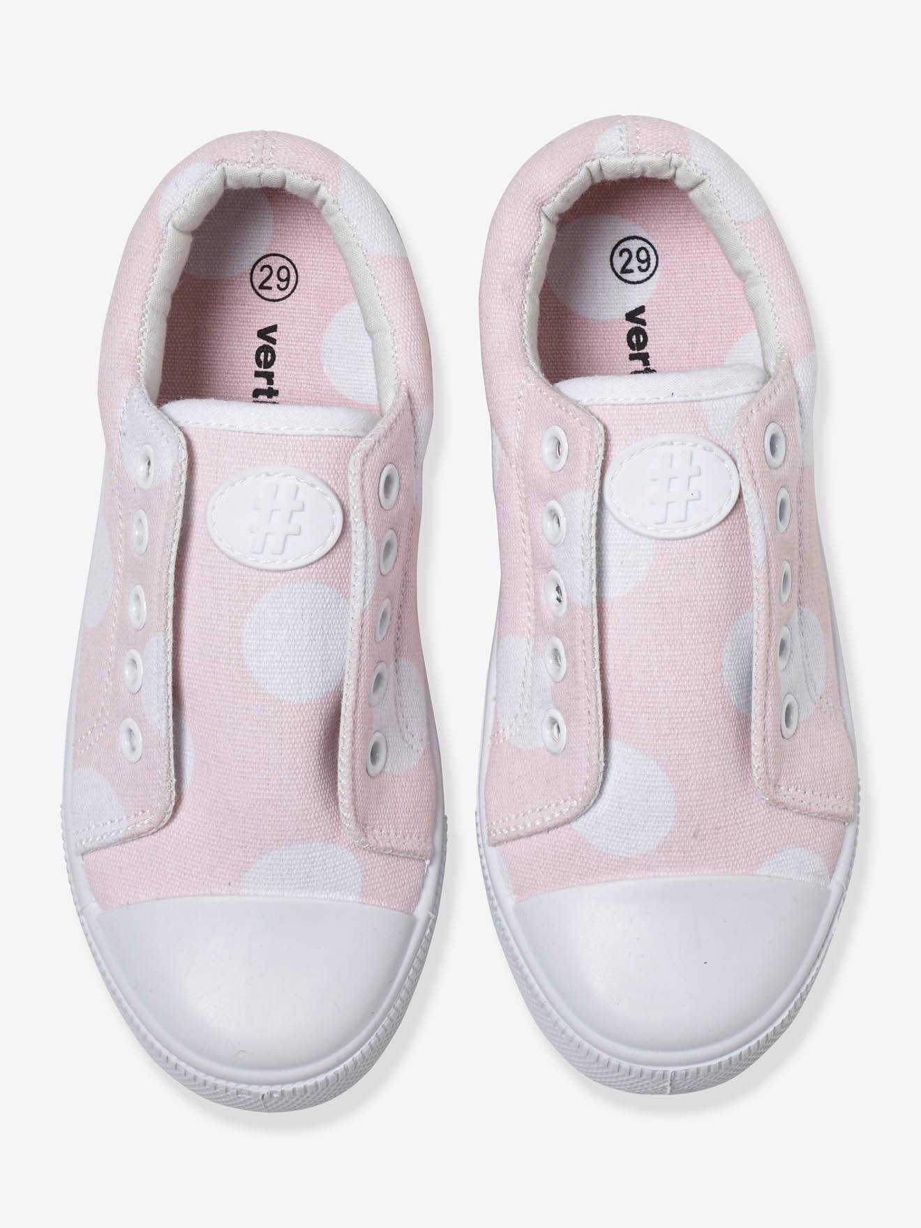 Tennis élastiquées fille en toile rose