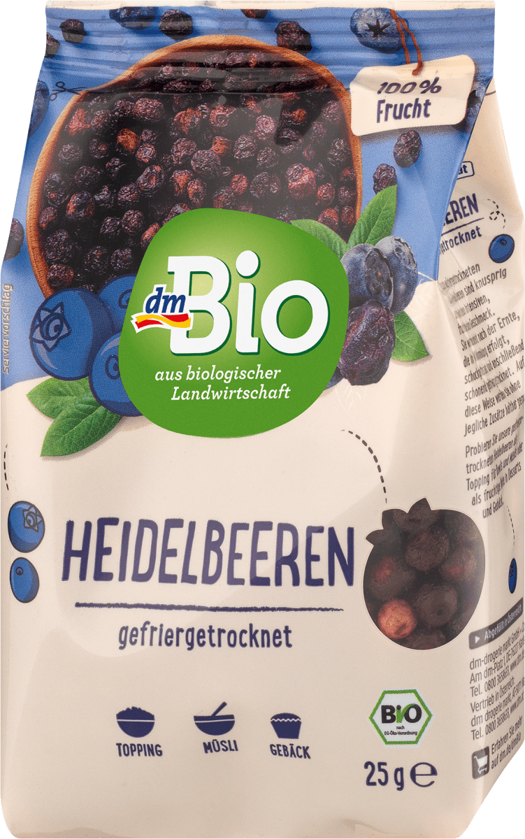 Trockenfrüchte, Heidelbeeren gefriergetrocknet, 25 g