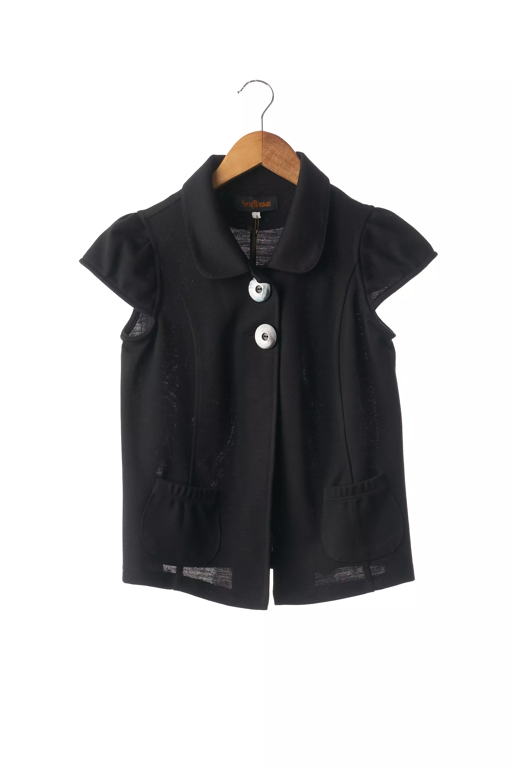 Sexy Woman Gilets Manches Courtes Femme couleur noir