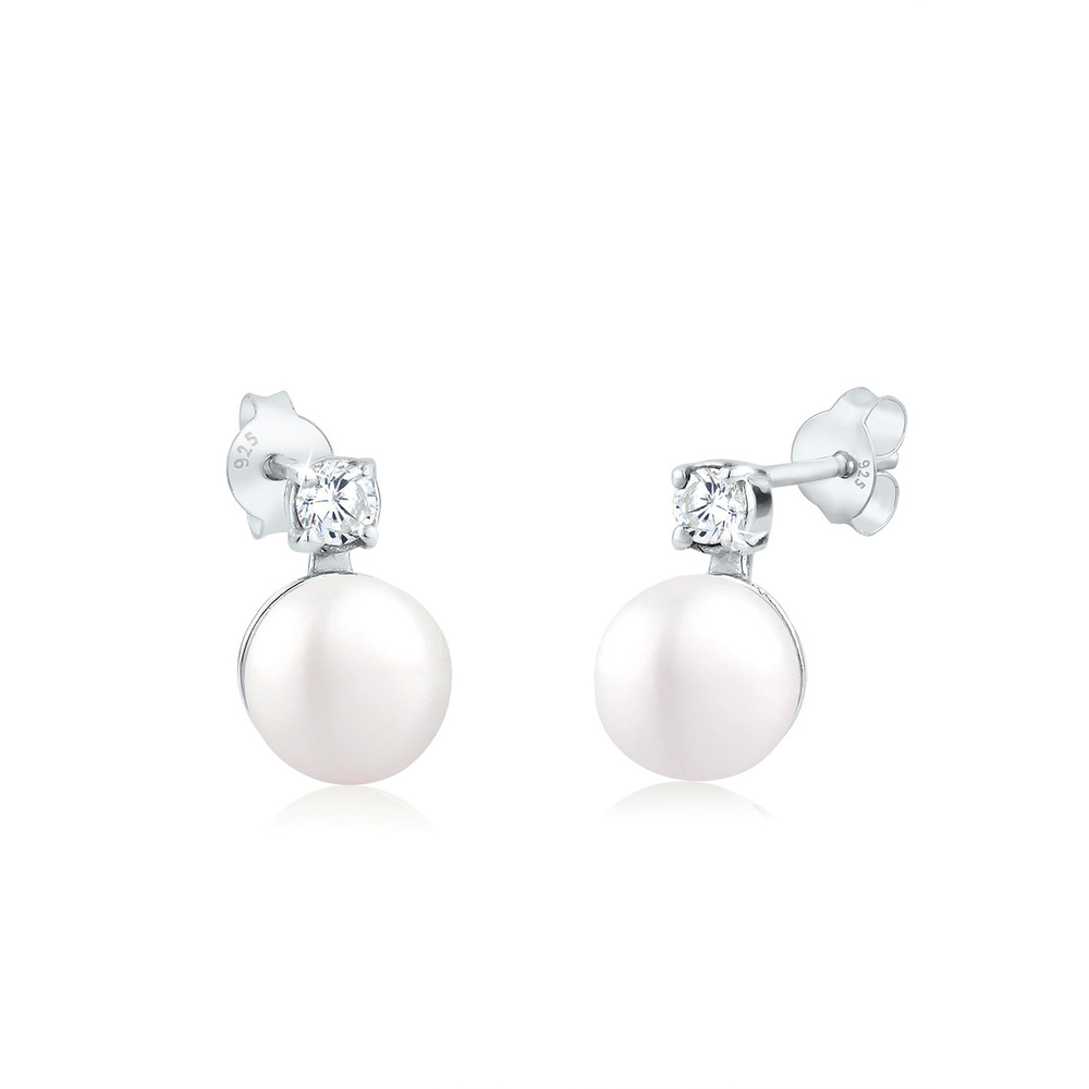 Elli Elli Boucles d'Oreilles Femmes Clous d'oreilles Classiques avec Perles d'eau douc Boucles d'oreilles