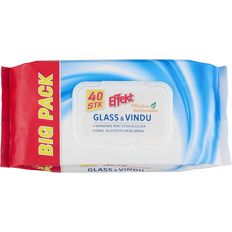 Effekt Engangsklut 40 stk glass/vindu, Effekt