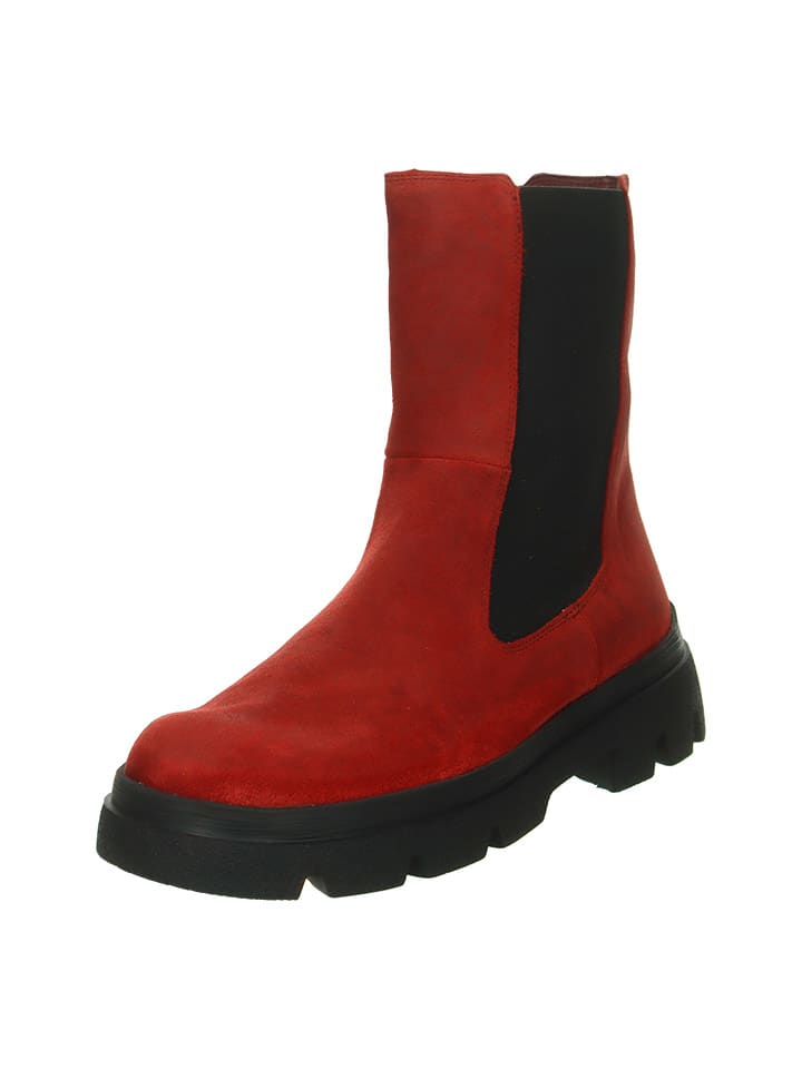 Think! Leder-Chelsea-Boots in Rot günstig kaufen