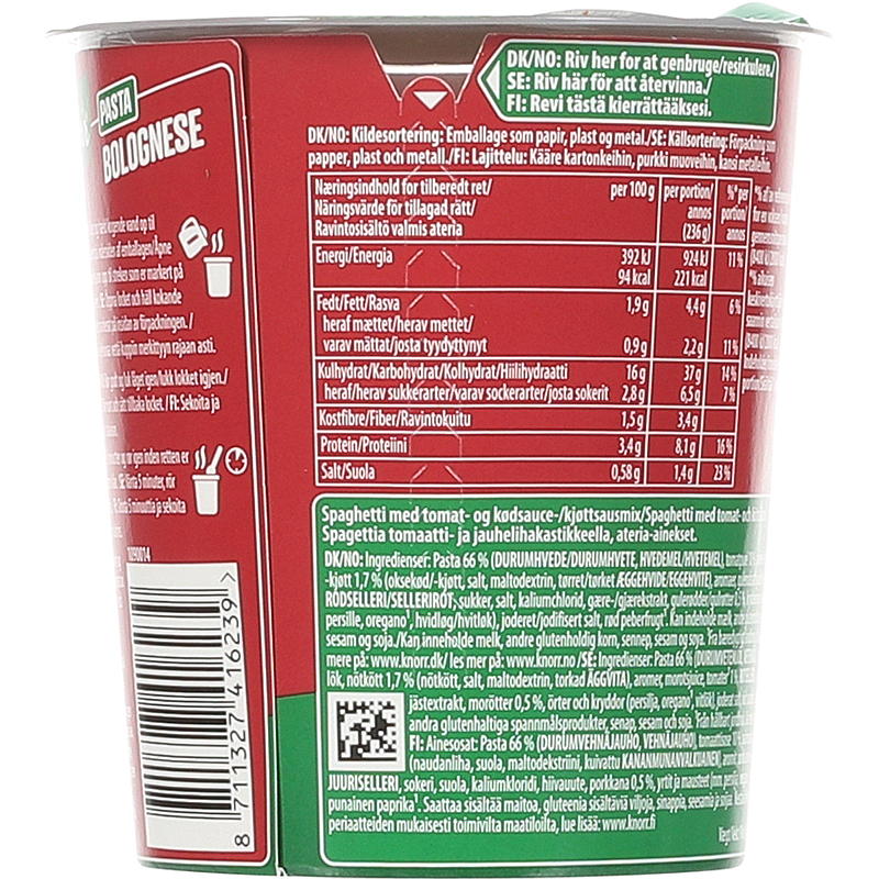 Knorr Bolognese 60 g snack pot Knorr