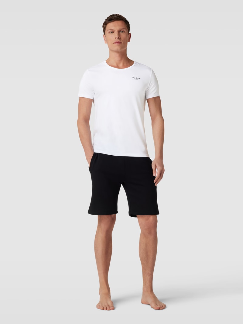 T-Shirt mit Label-Print im 2er-Pack in weiß