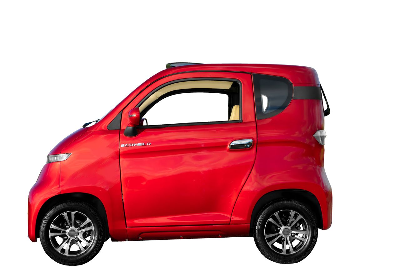 Econelo Elekrokabinenroller, Miniauto, E Mobil 2000 Watt Motor, 45 km/h NELO 4.3 Bordeaux