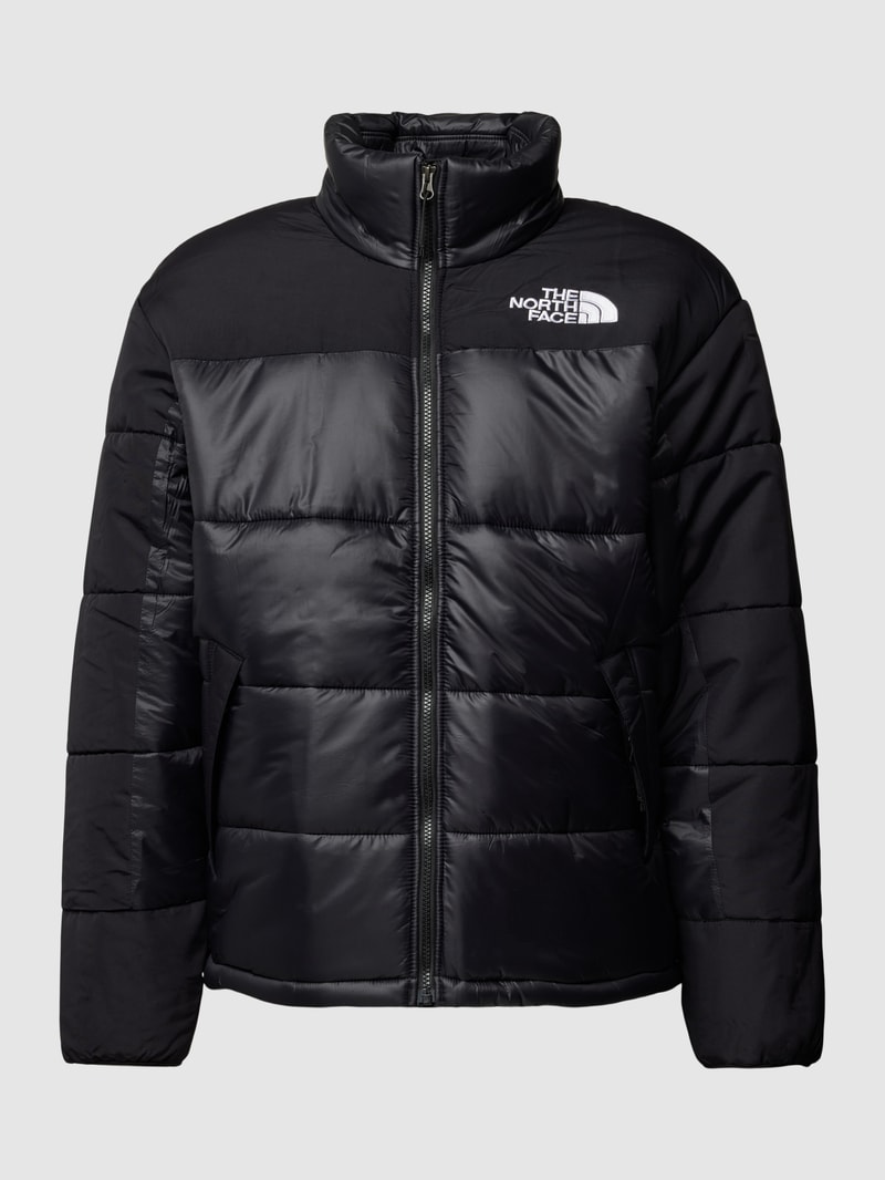 Steppjacke mit Logo-Stitching in schwarz