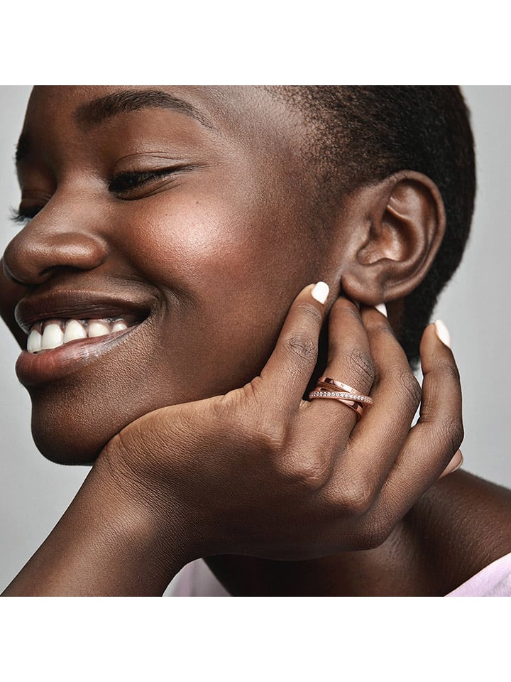 Pandora Rosévergold. Ring mit Zirkonias günstig kaufen