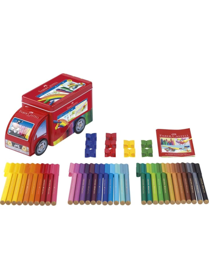 Faber-Castell Filzstift Connector sortiert Packung mit 33 Stück im Metall -Truck- günstig kaufen onesize