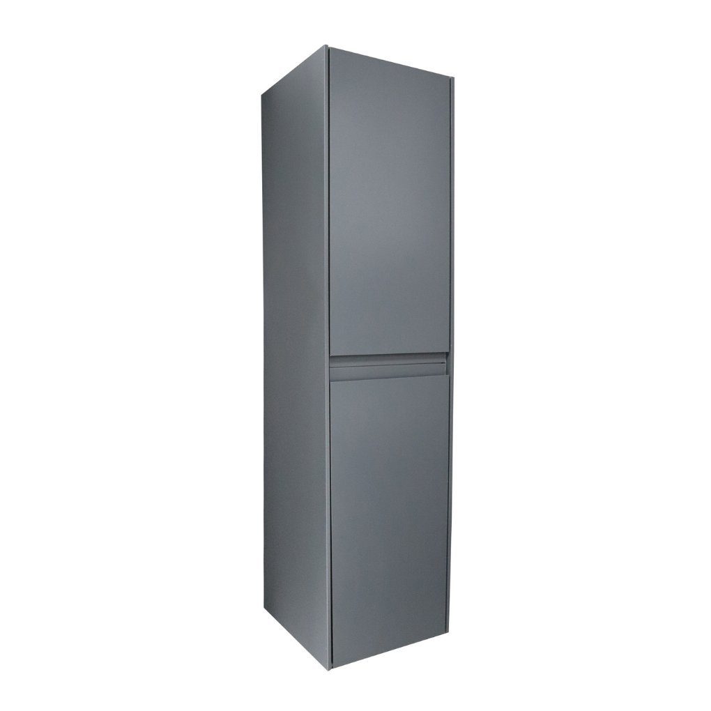 Karen Badmöbel-Set Lara, (Komplett-Set, Standartmäßig 3-Teilig (Unterschrank, Spiegelschrank, Waschbecken), Optionaler Hochschrank, 1-St., Unterschrank mit Schubladen, Spiegelschrank mit Türen & Regalen), Minimalistisch, Geradlinig, Matt beschichtet,