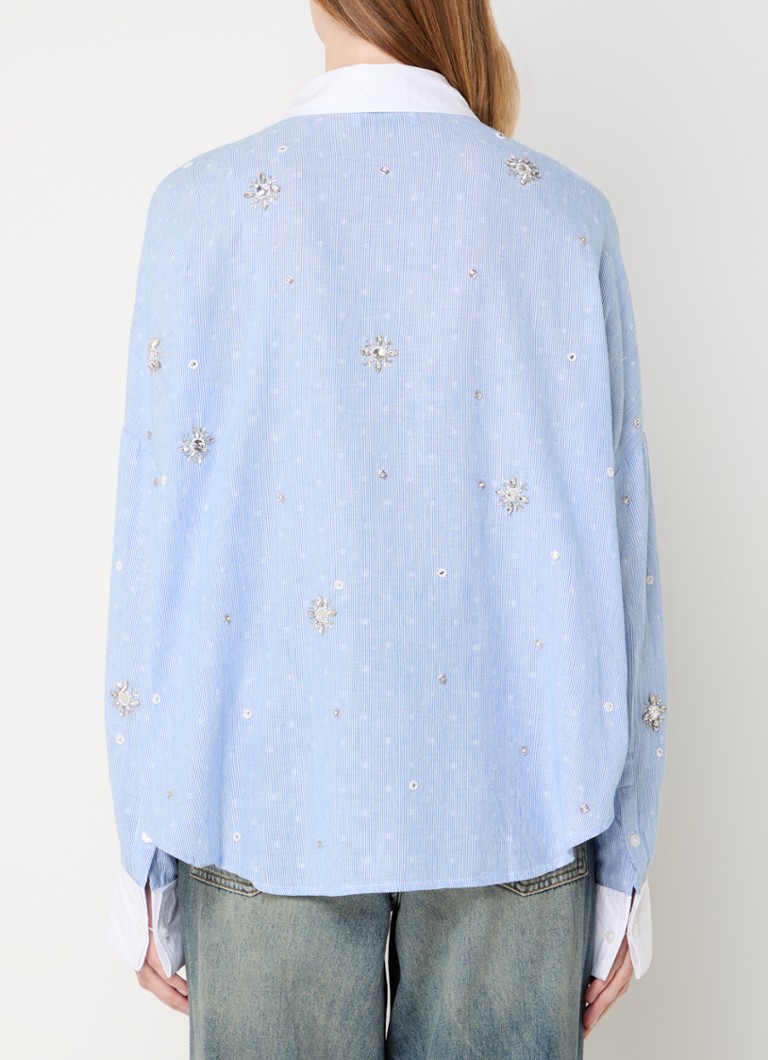 Bluza Essentiel Antwerp Helight s prugastim printom i cirkonima