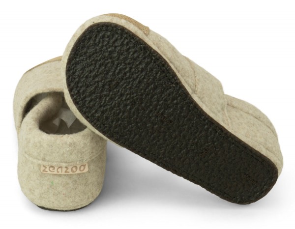 ZeaZoo ~ Hausschuh Kiwi Wollfilz ~ Beige