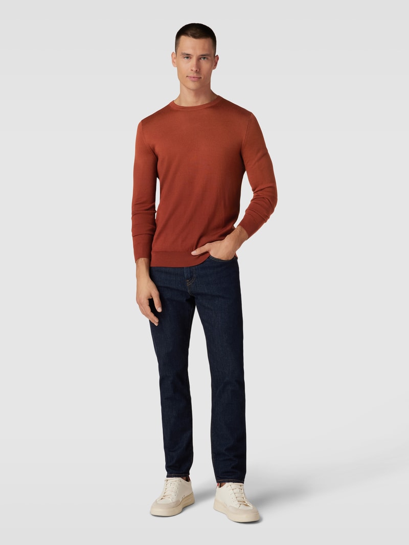 Longsleeve aus Woll-Mix in terrakotta