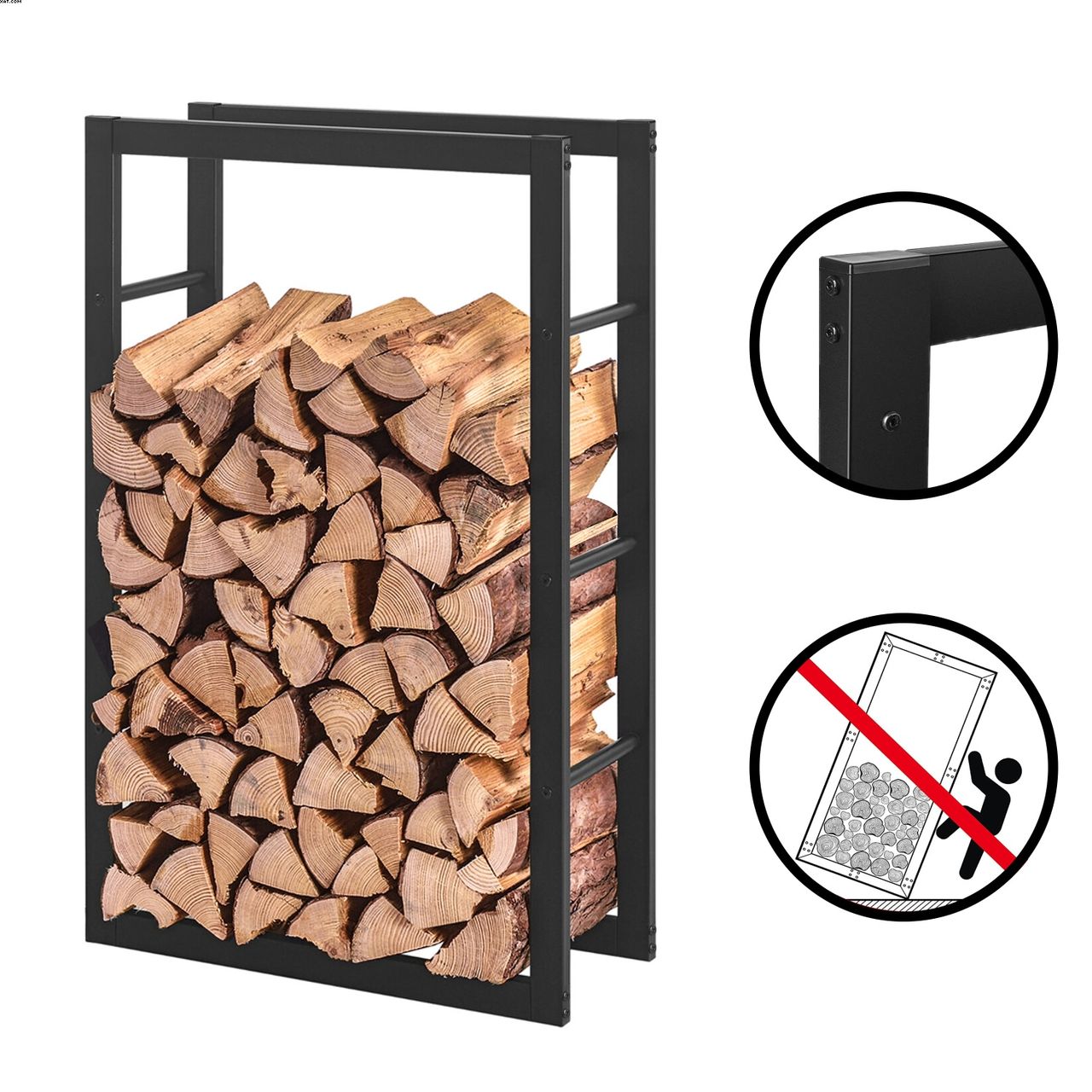 TOP MULTI Brennholzregal Kaminholzablage Kaminholzregal 100x60x25cm