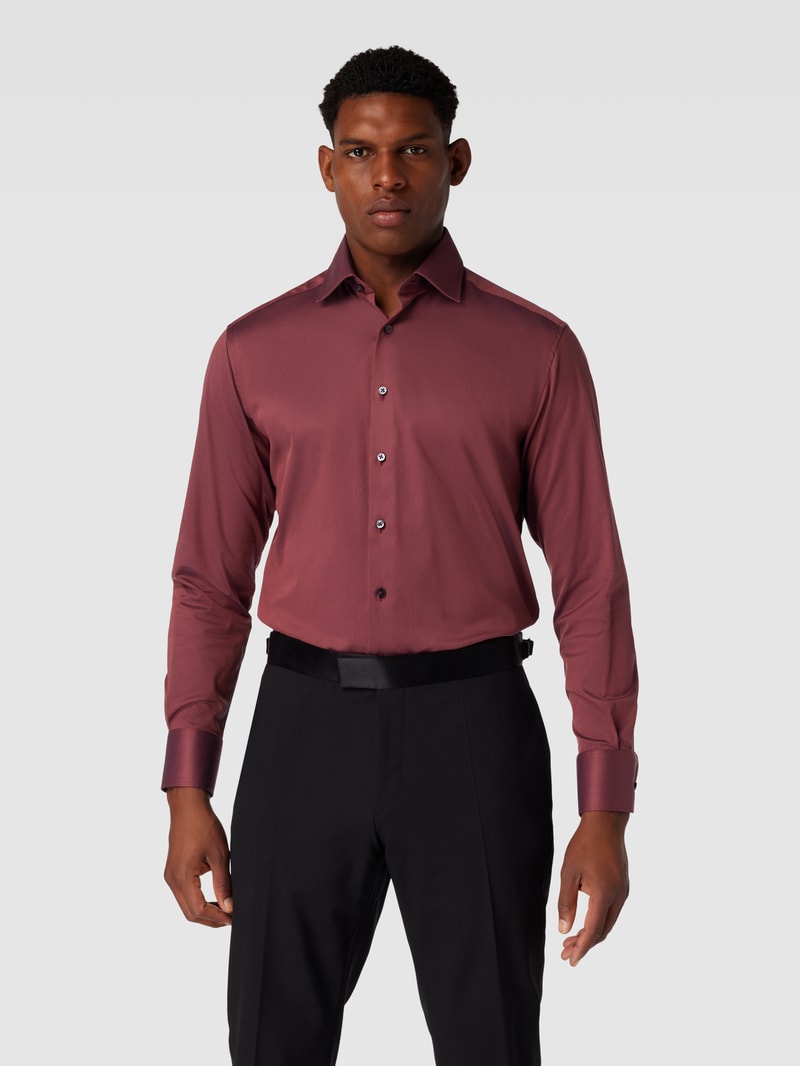 Modern Fit Premium Shirt mit Kentkragen in bordeaux rot