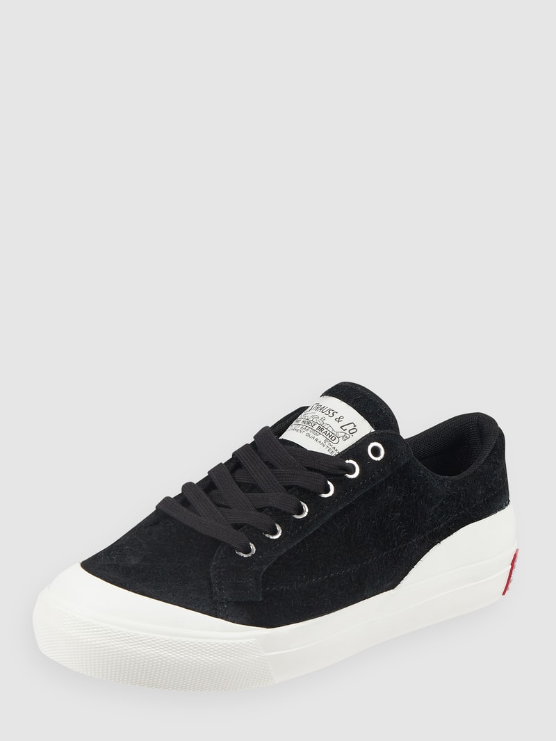 Sneaker aus Veloursleder Modell 'LS1 Low' in schwarz