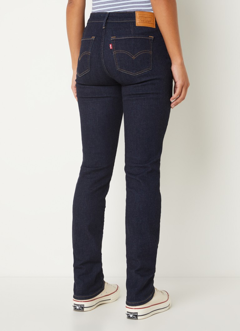 Blugi Levi's 712 cu talie medie, croială slim, într-o nuanță închisă